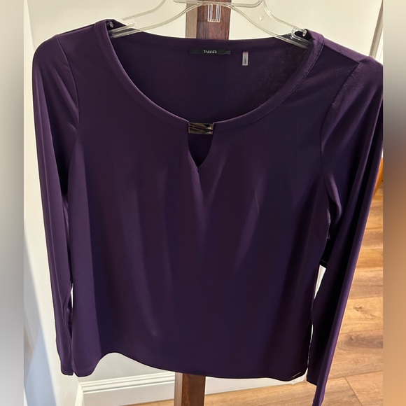 Tahari Women’s Long Sleeve Top Purple NWT Size‎ M - Picture 1 of 10